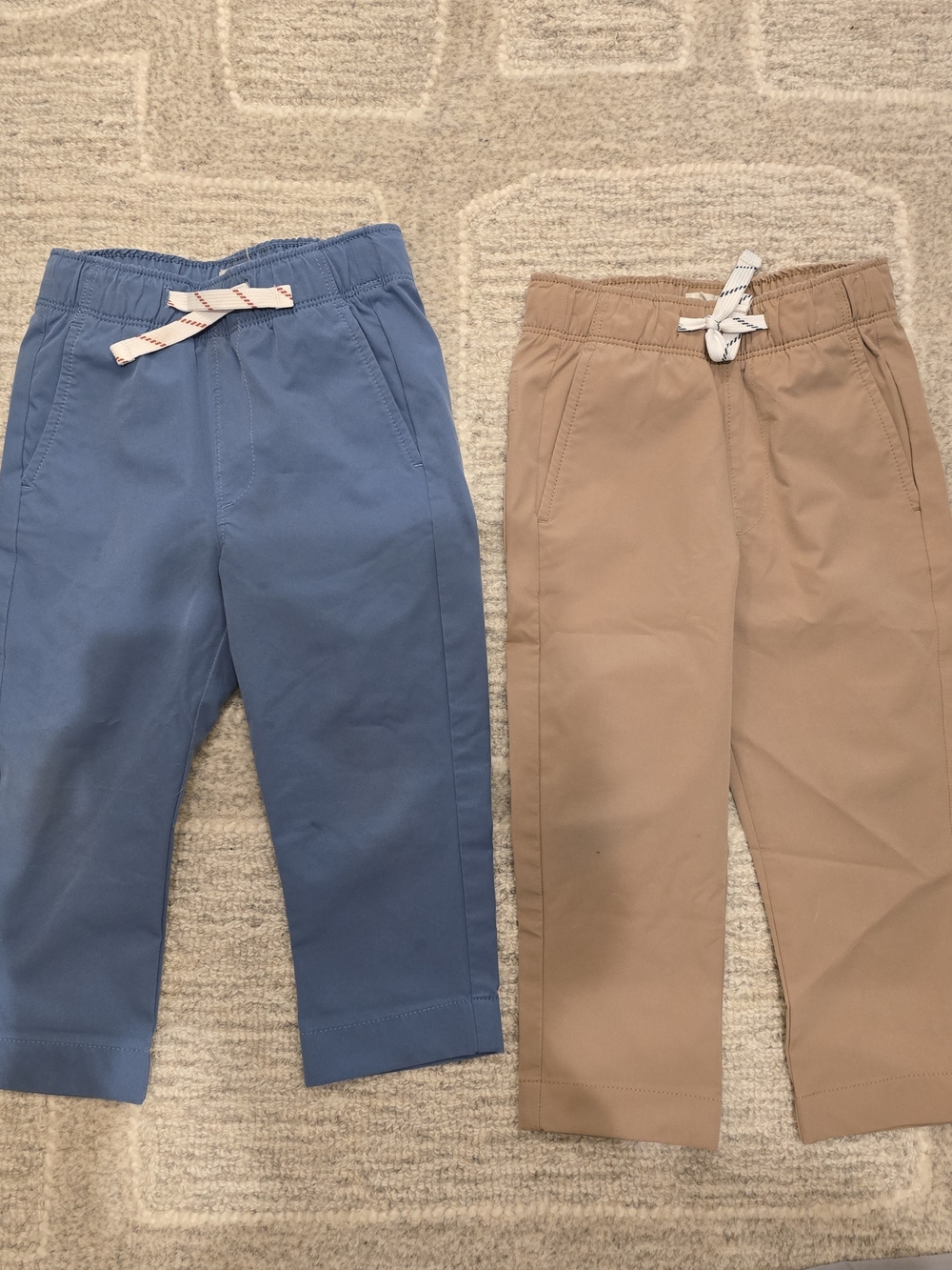 Boys JCrew Pull On Tech Pants - Blue and Tan